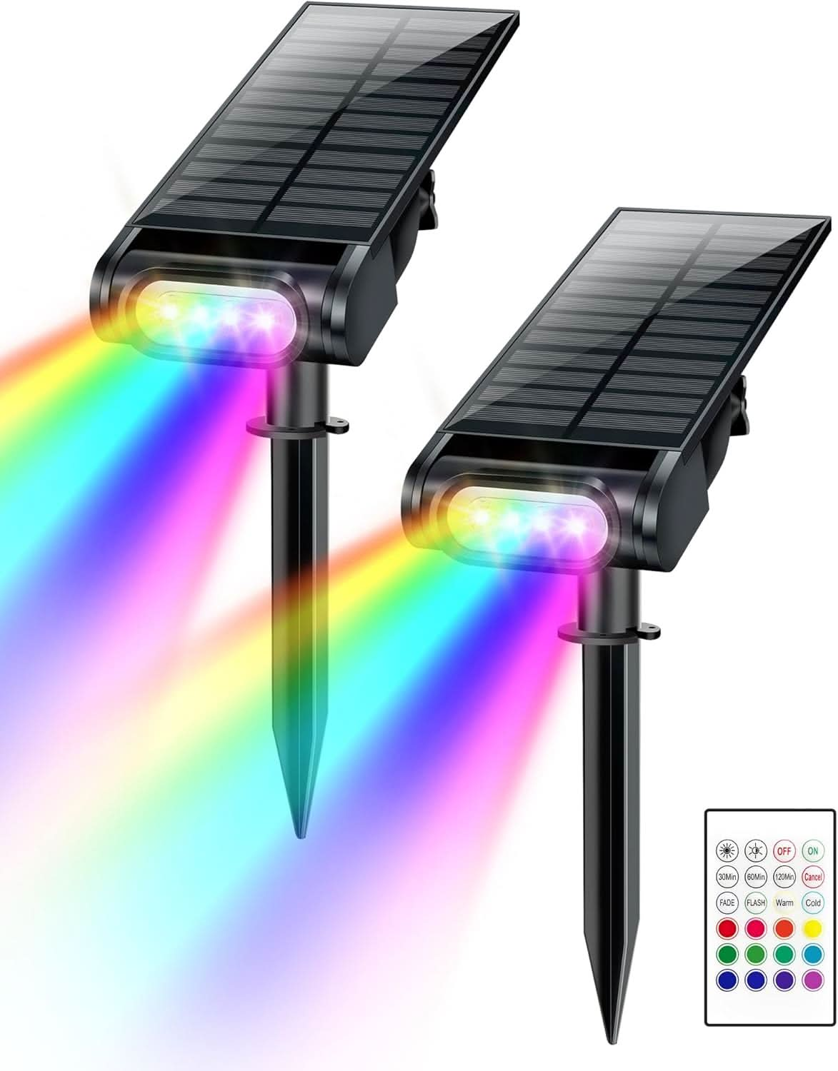 EZVALO Color Changing Solar Spot Lights