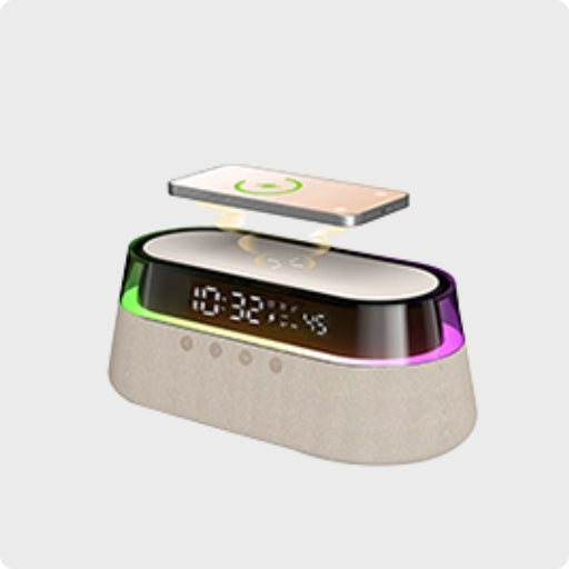 EZVALO EzFlex S Bedside Lamp Wireless Charger, Dimmable LED Night Light,  Bluetooth Speaker